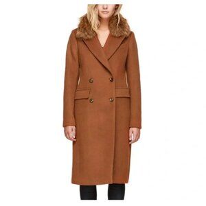 SOIA & KYO - Double Breasted Fur Trim Coat